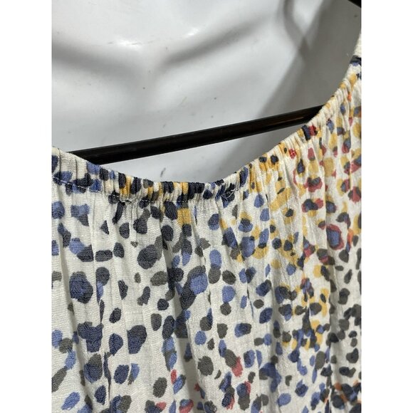 Zac & Rachel Women’s White Multicolored Animal Print Loose Flowing Gauzy XL Top - Picture 7 of 14